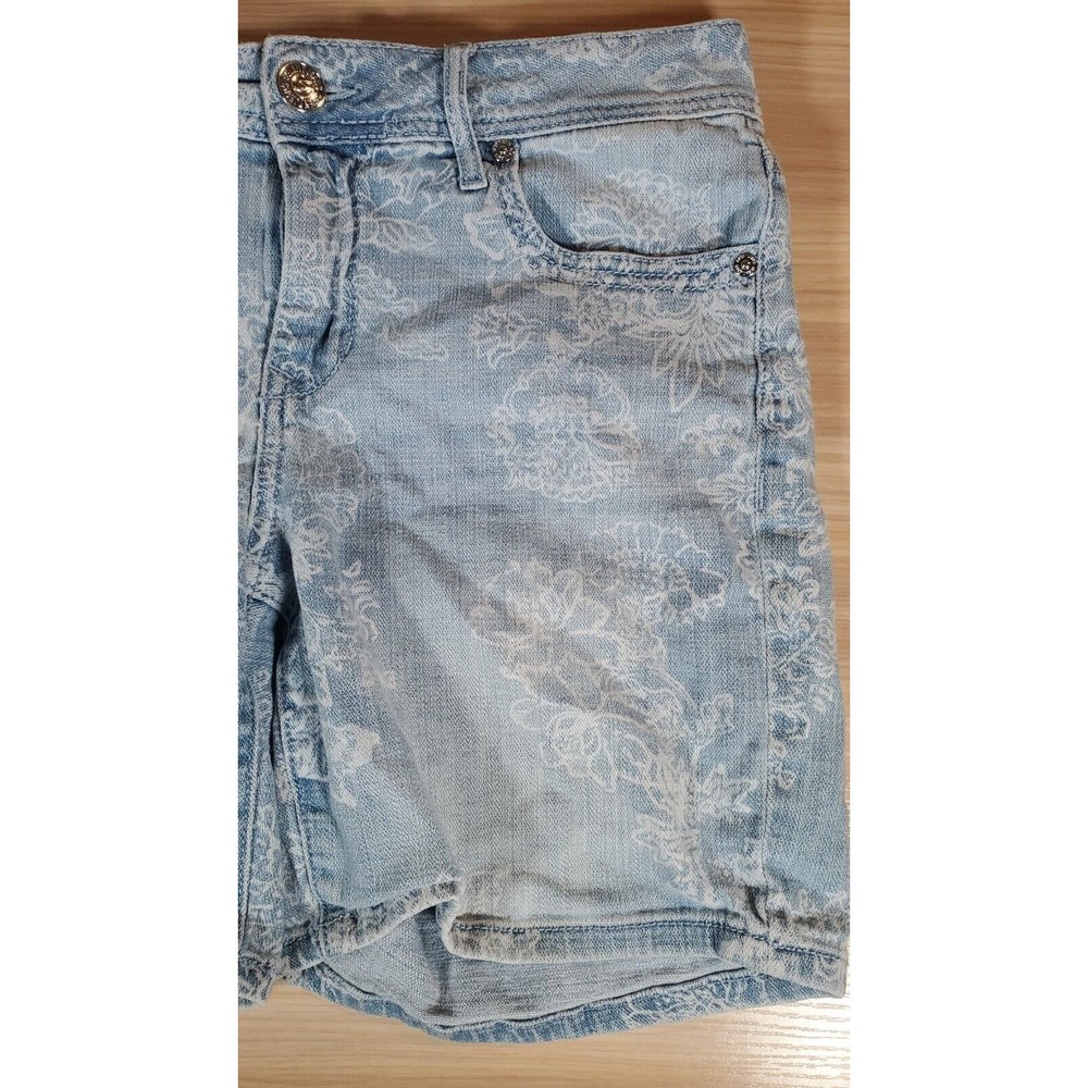 SEVEN7 Women's Size 6 Blue Jean Floral Print Denim Shorts 30" Waist - Picture 4 of 7